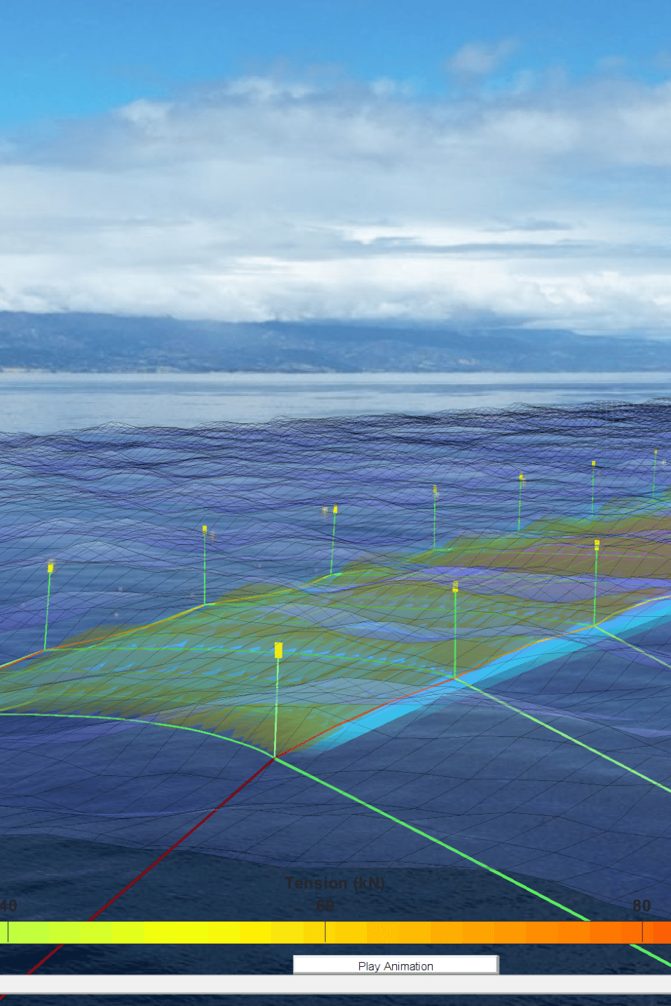 Digital Twin of the first offshore seaweed (Macrocystis) cultivation array in the USA